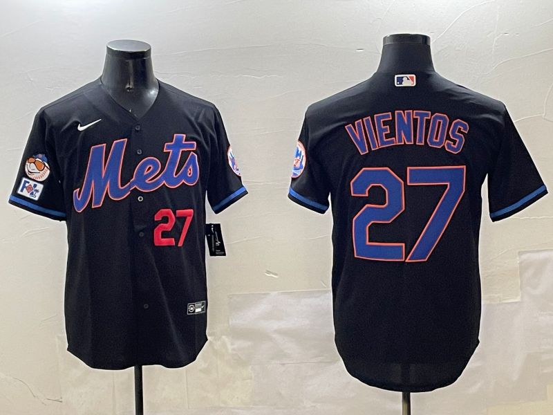 Men New York Mets #27 Vientos Black Game 2025 Nike MLB Jersey style 4->chicago white sox->MLB Jersey